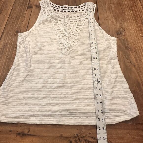 Anthropologie Postmark Crochet Tank Top Shirt Size Medium Petite Boho Coastal - Picture 8 of 15